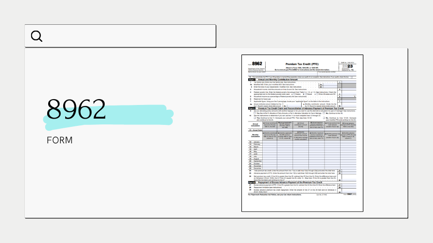 Federal Form 8962 > Free Printable 8962 Tax Form for 2023-2024 in 